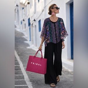 Boho chic kimono shrug top M